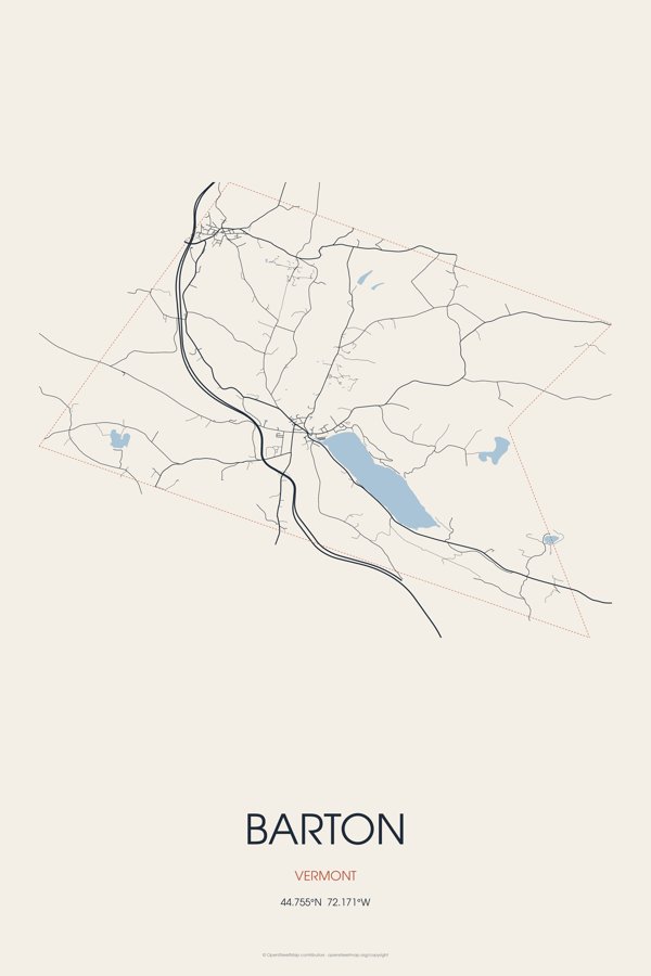 Barton Street Map Poster · Linen artwork detail