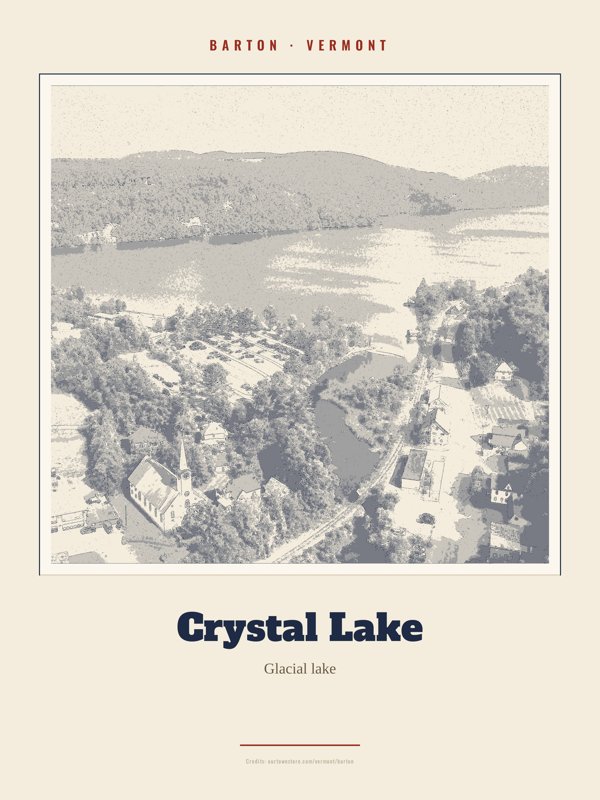 Barton Crystal Lake Landmark Print artwork detail