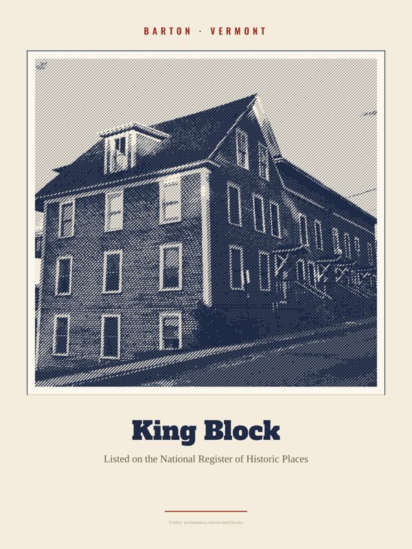Barton King Block Landmark Print artwork detail