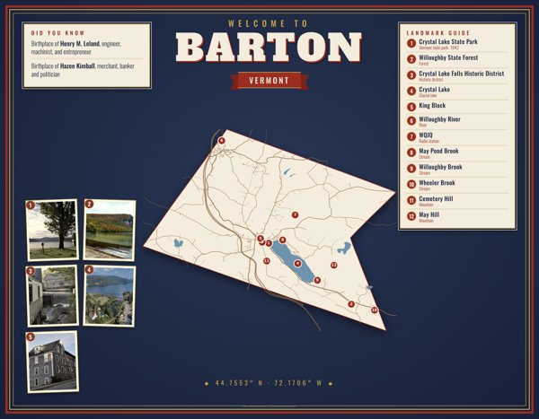 Barton Map Placemat artwork detail