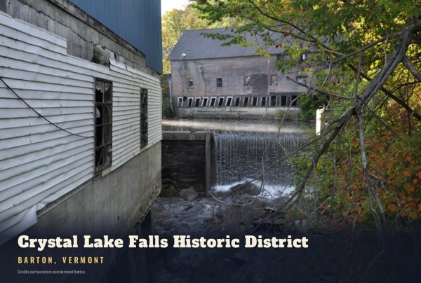 Barton Crystal Lake Falls Historic District Postcard artwork detail