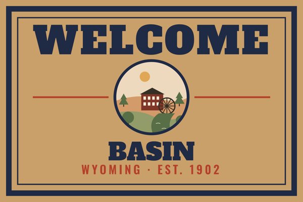 Basin Welcome Doormat artwork detail