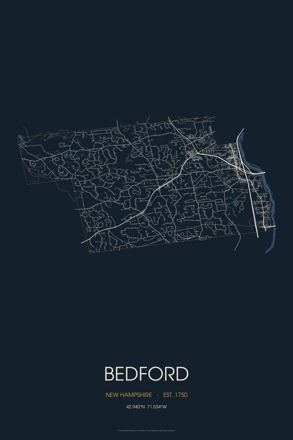Bedford Street Map Throw Blanket artwork detail