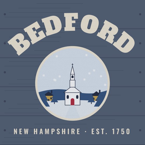 Bedford Hometown Wood Sign artwork detail