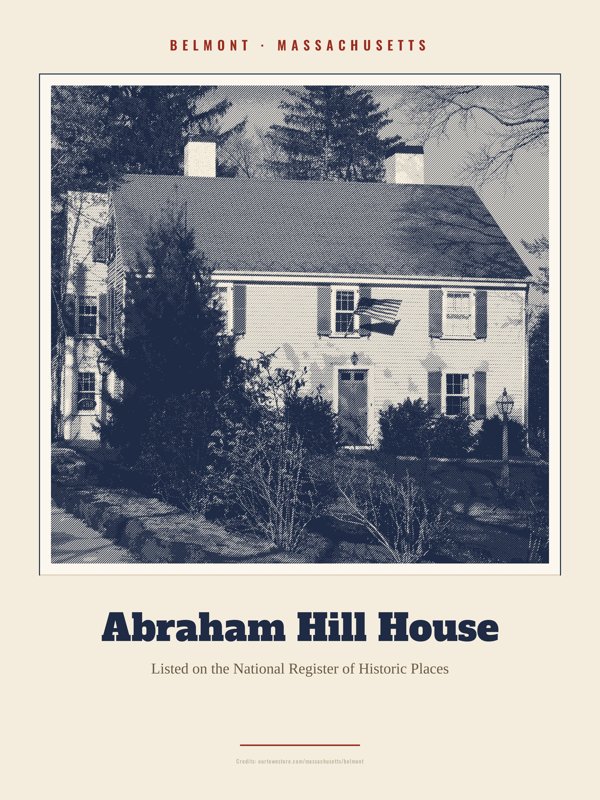 Belmont Abraham Hill House Landmark Print artwork detail