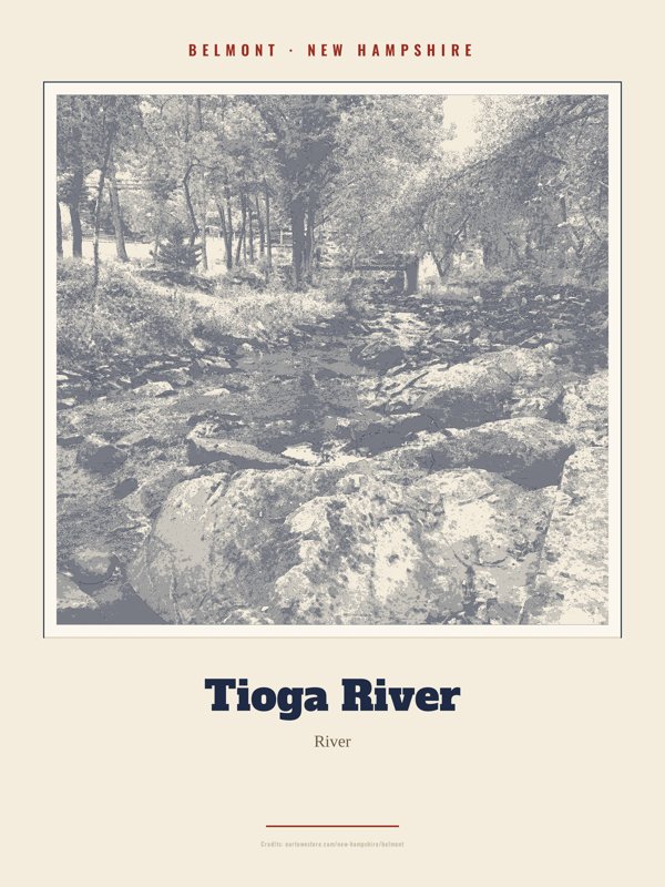 Belmont Tioga River Landmark Print artwork detail