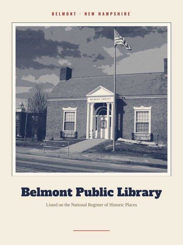 Belmont Belmont Public Library Landmark Print artwork detail