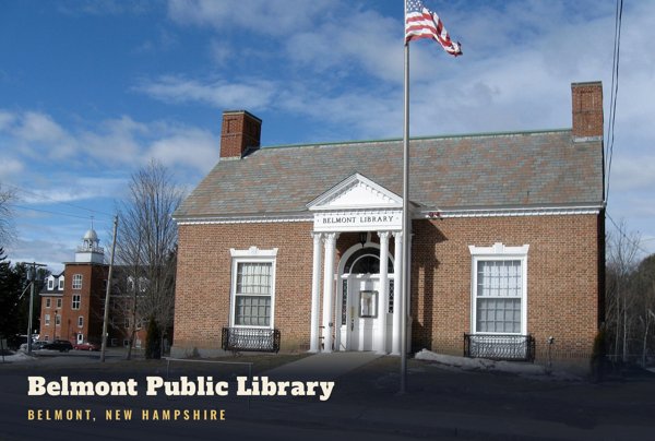 Belmont Belmont Public Library Postcard artwork detail