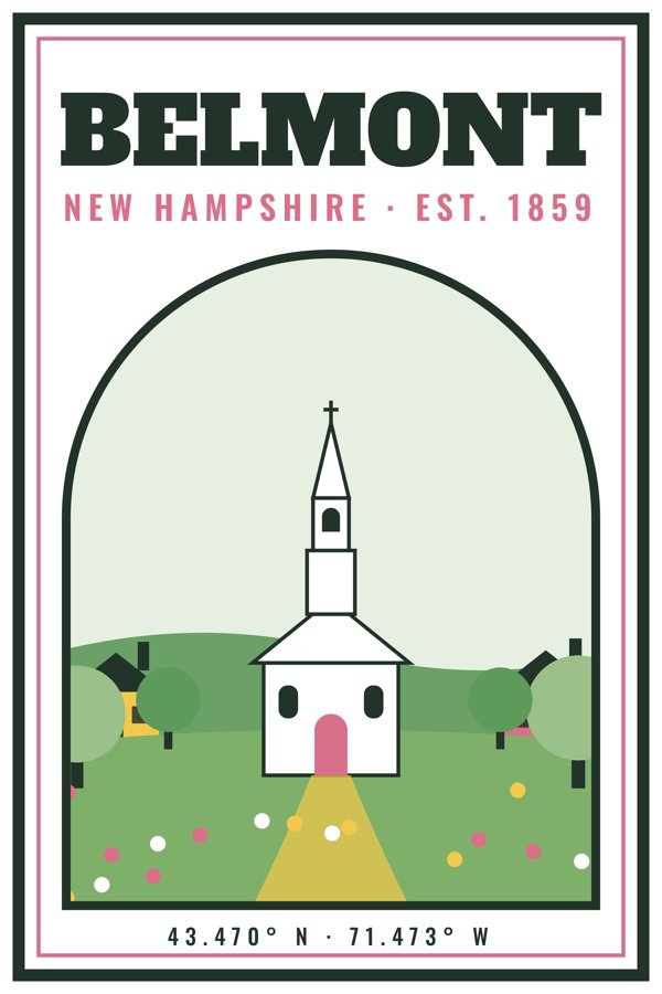 Belmont Garden Flag artwork detail