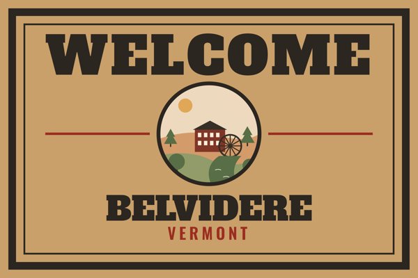 Belvidere Welcome Doormat artwork detail