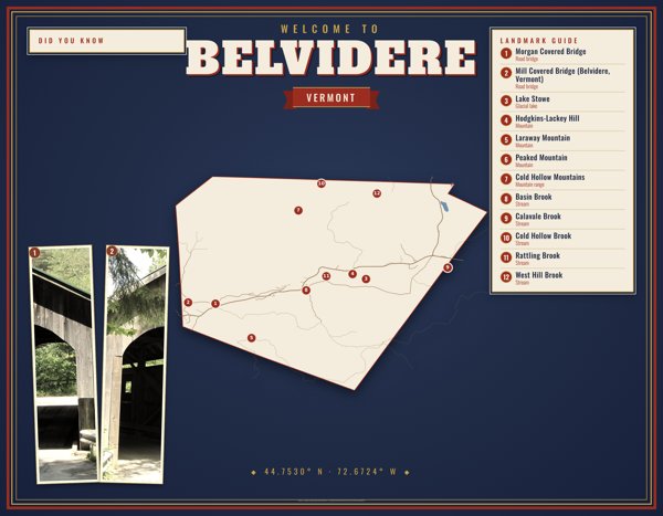 Belvidere Map Placemat artwork detail