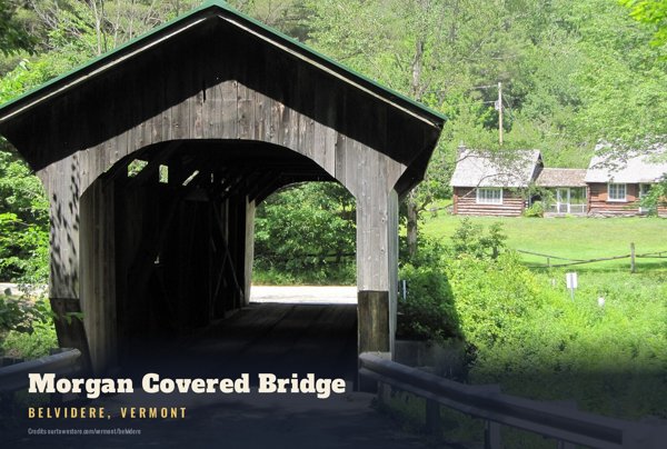 Belvidere Morgan Covered Bridge Postcard artwork detail
