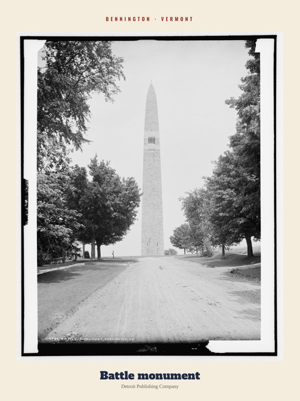 Bennington Battle monument Archive Print artwork detail
