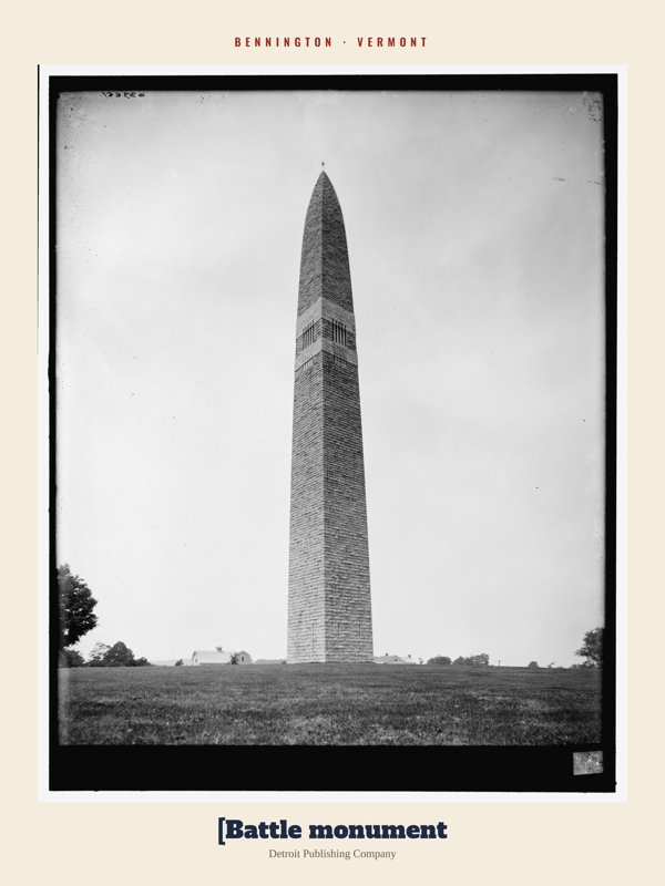 Bennington [Battle monument Archive Print artwork detail