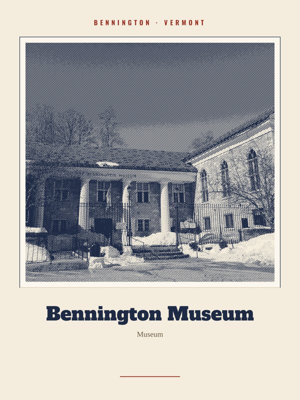 Bennington Bennington Museum Landmark Print artwork detail