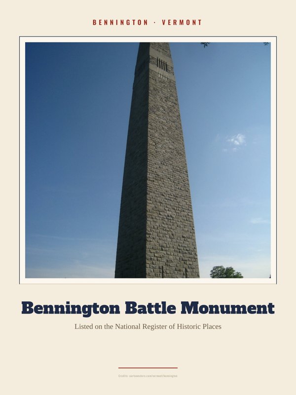 Bennington Bennington Battle Monument Landmark Print artwork detail