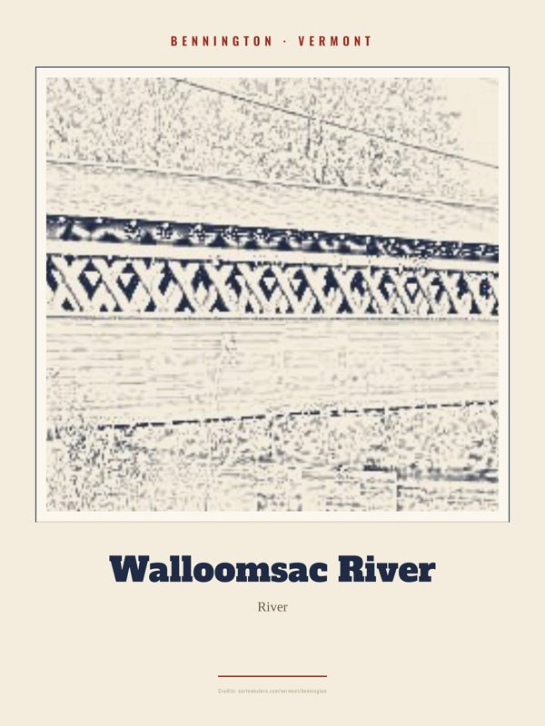 Bennington Walloomsac River Landmark Print artwork detail