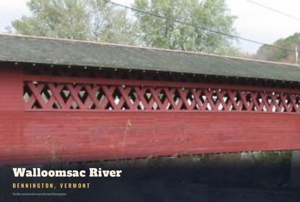 Bennington Walloomsac River Postcard artwork detail