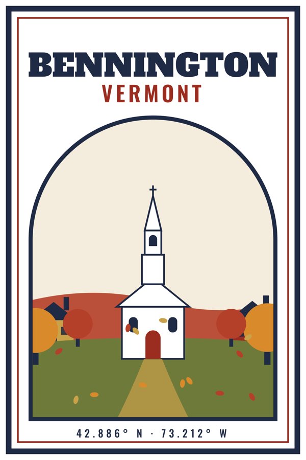 Bennington Garden Flag artwork detail