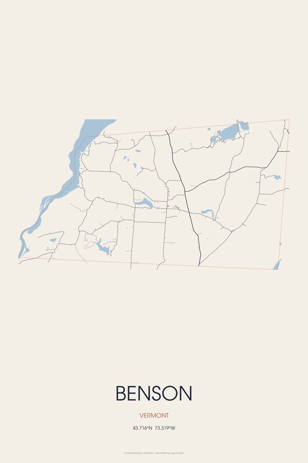 Benson Street Map Poster · Linen artwork detail