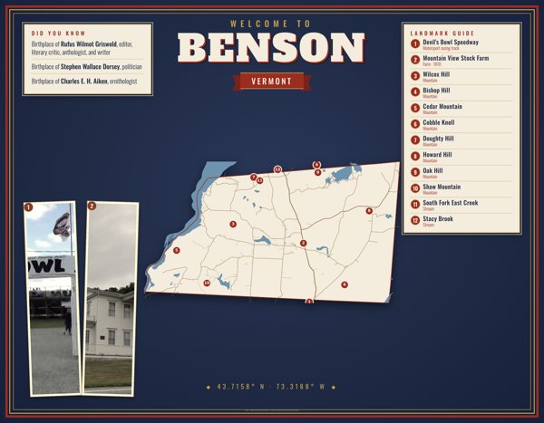 Benson Map Placemat artwork detail