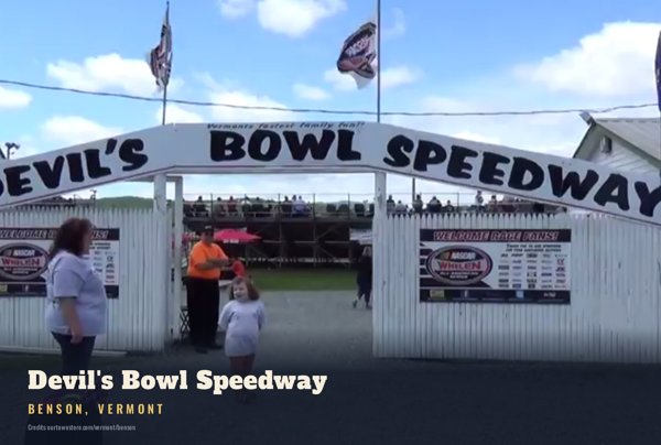 Benson Devil's Bowl Speedway Postcard artwork detail
