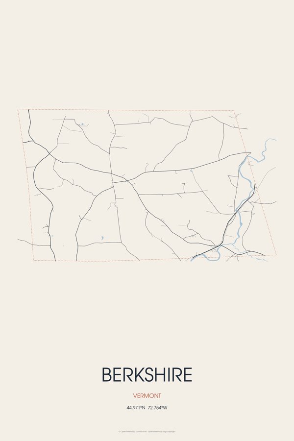 Berkshire Street Map Poster · Linen artwork detail
