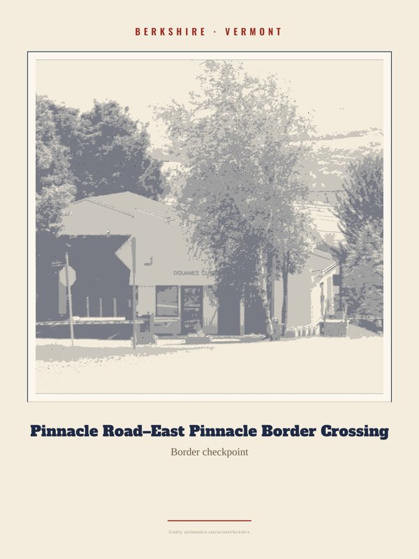 Berkshire Pinnacle Road–East Pinnacle Border Crossing Landmark Print artwork detail