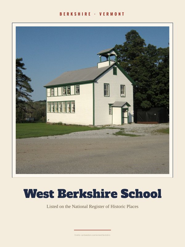 Berkshire West Berkshire School Landmark Print artwork detail