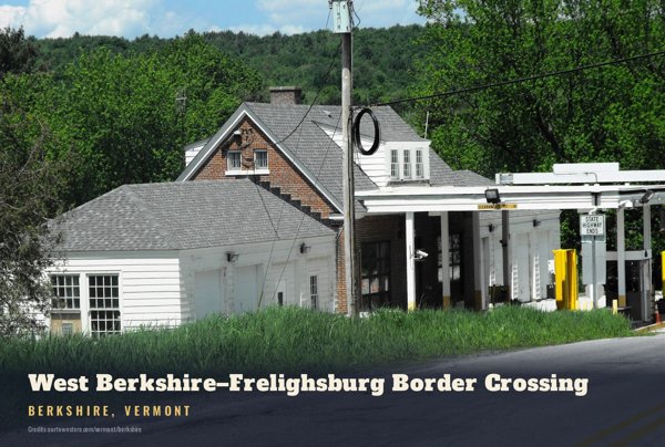 Berkshire West Berkshire–Frelighsburg Border Crossing Postcard artwork detail