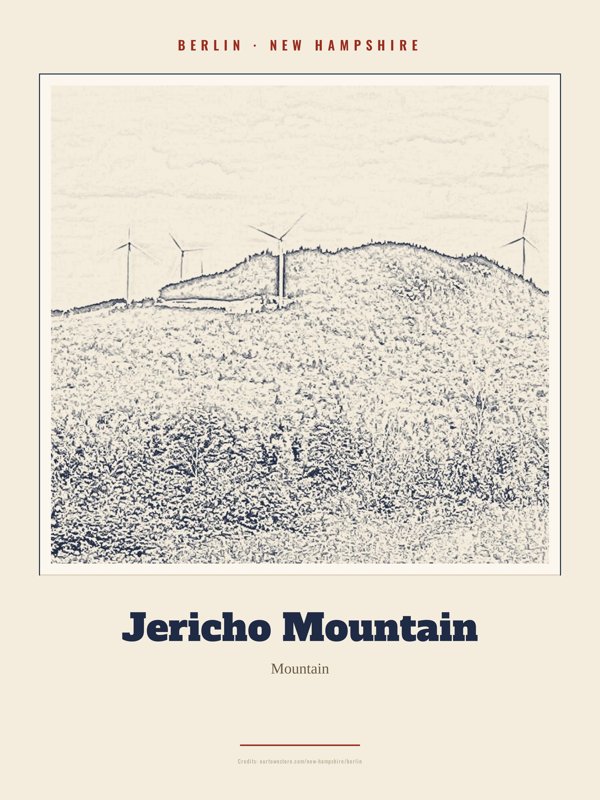 Berlin Jericho Mountain Landmark Print artwork detail