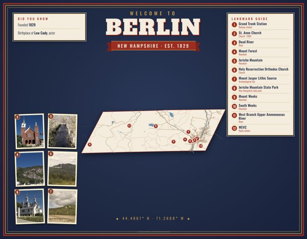 Berlin Map Placemat artwork detail