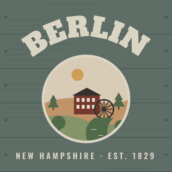 Berlin Hometown Wood Sign artwork detail