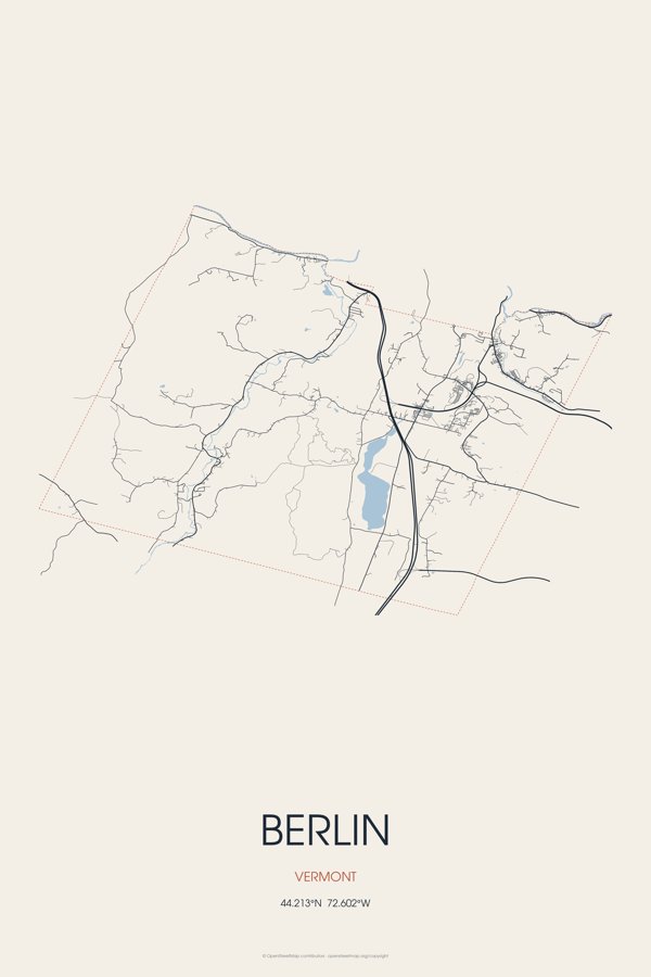 Berlin Street Map Poster · Linen artwork detail