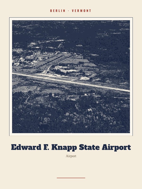 Berlin Edward F. Knapp State Airport Landmark Print artwork detail