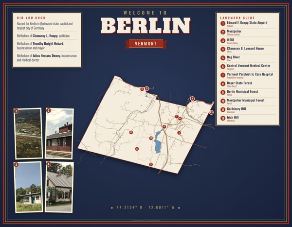 Berlin Map Placemat artwork detail