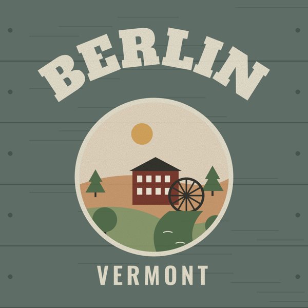 Berlin Hometown Wood Sign artwork detail