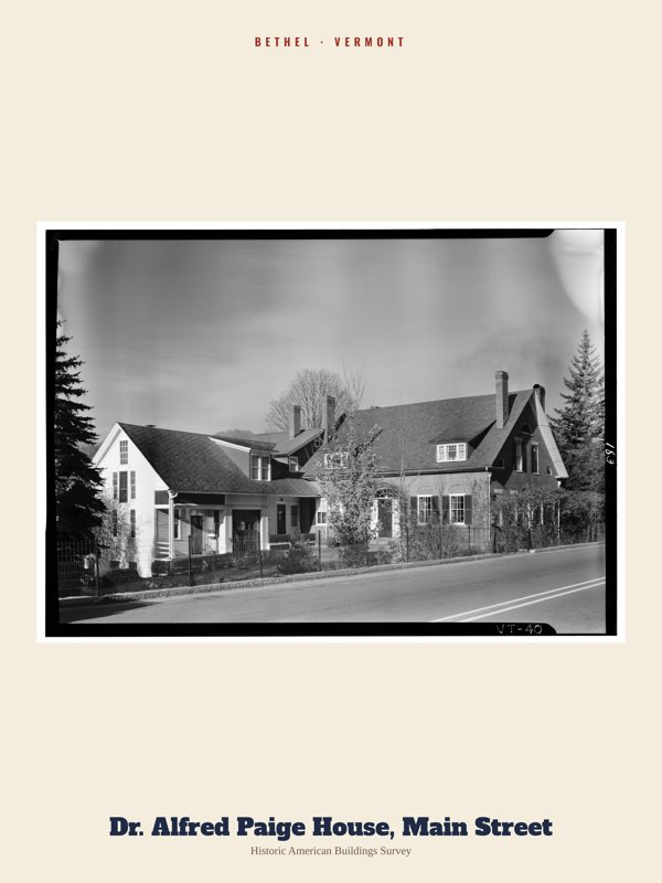 Bethel Dr. Alfred Paige House, Main Street Archive Print artwork detail