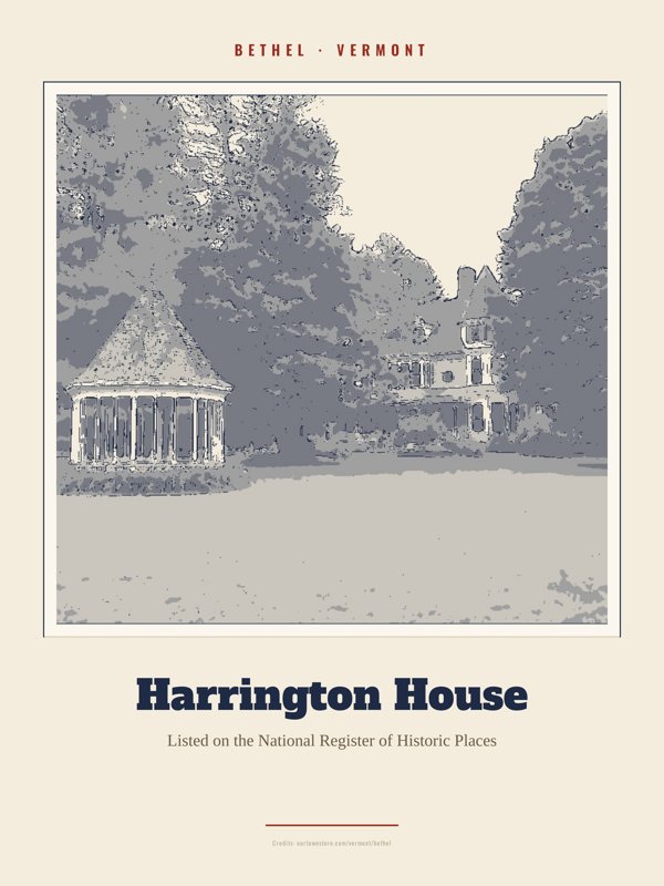 Bethel Harrington House Landmark Print artwork detail