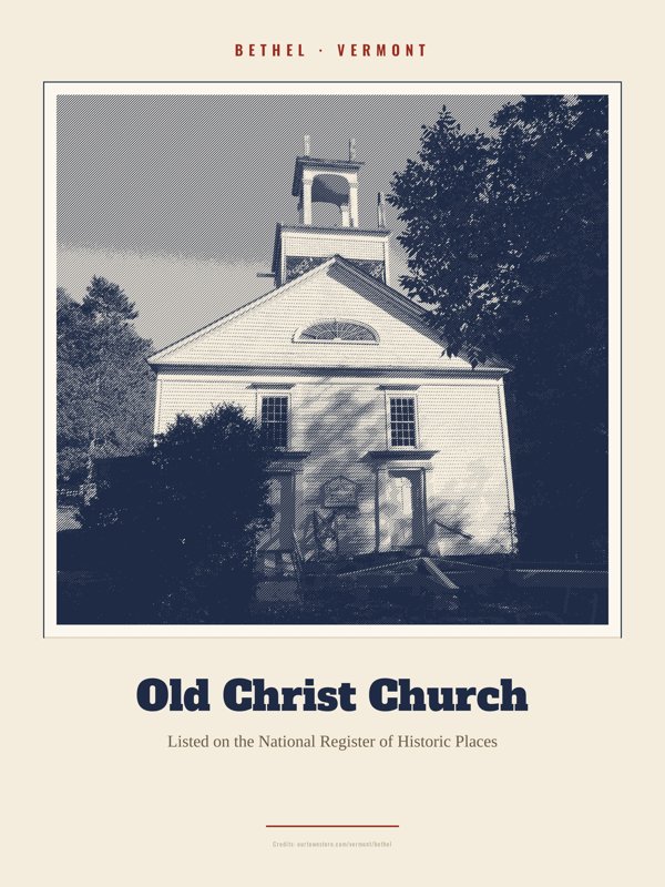 Bethel Old Christ Church Landmark Print artwork detail