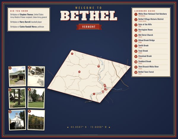 Bethel Map Placemat artwork detail