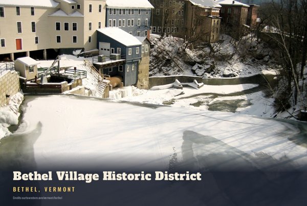 Bethel Bethel Village Historic District Postcard artwork detail