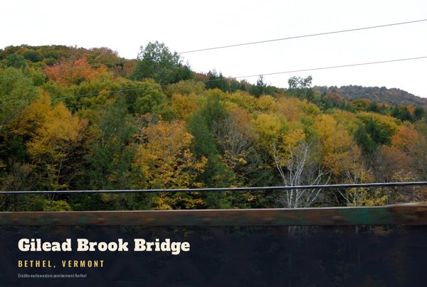 Bethel Gilead Brook Bridge Postcard artwork detail
