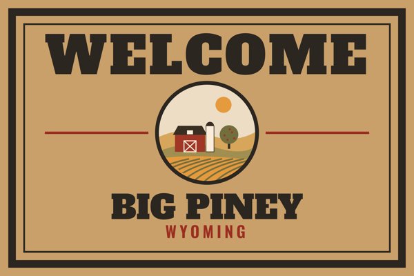 Big Piney Welcome Doormat artwork detail