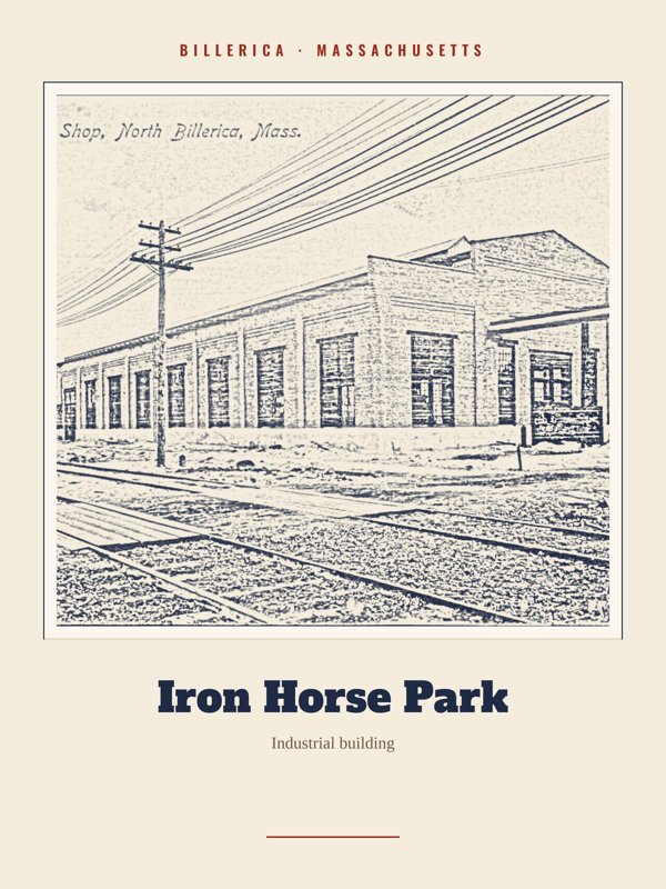 Billerica Iron Horse Park Landmark Print artwork detail