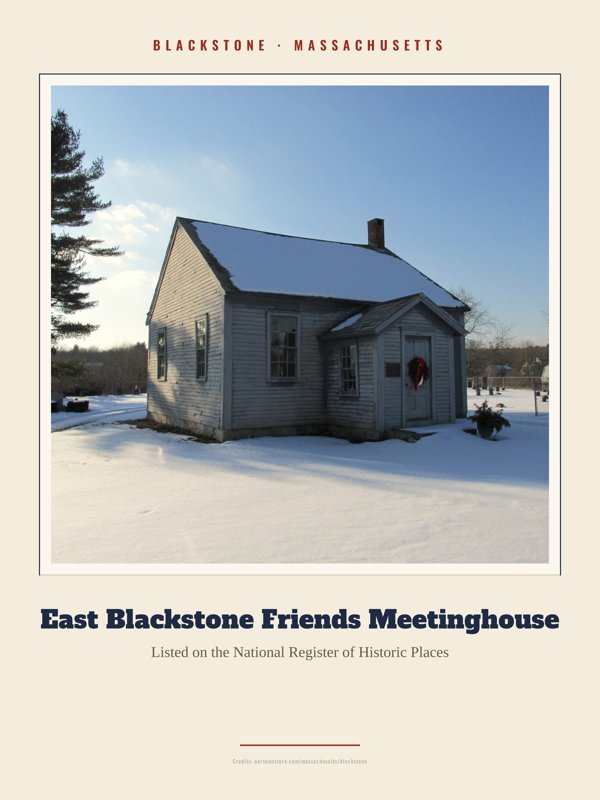Blackstone East Blackstone Friends Meetinghouse Landmark Print artwork detail