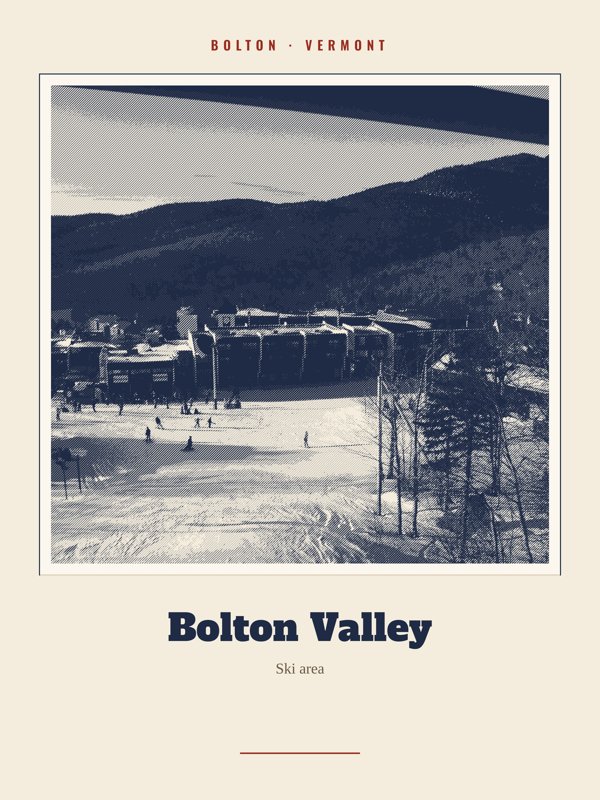 Bolton Bolton Valley Landmark Print artwork detail