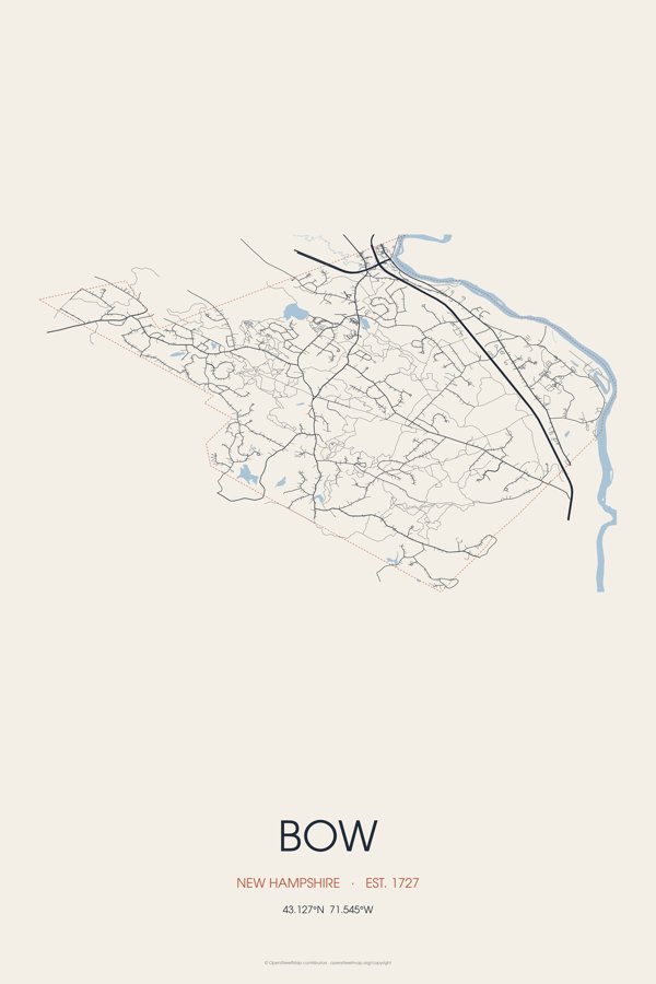 Bow Street Map Poster · Linen artwork detail