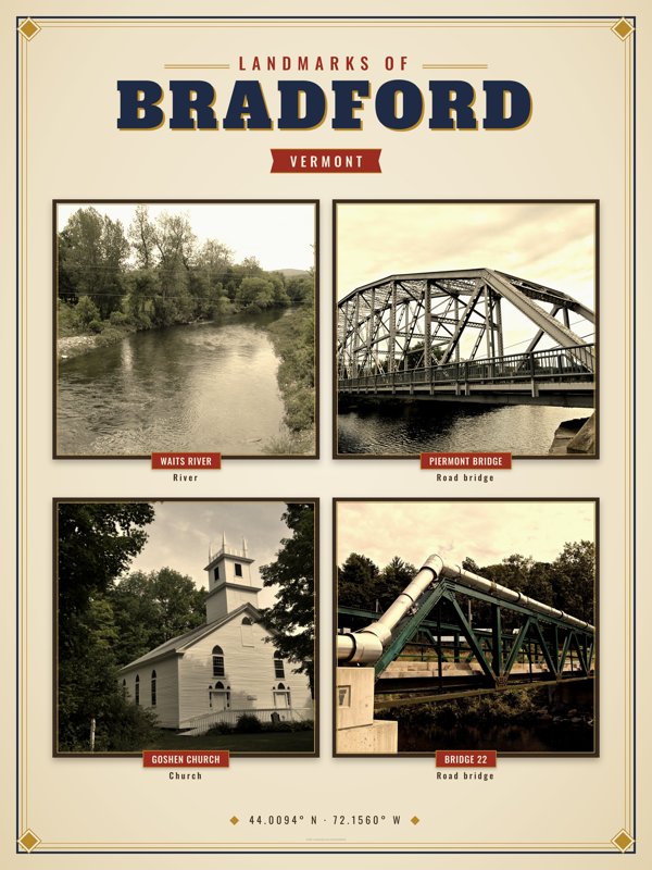 Bradford Landmarks Photo Poster artwork detail