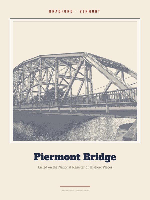 Bradford Piermont Bridge Landmark Print artwork detail